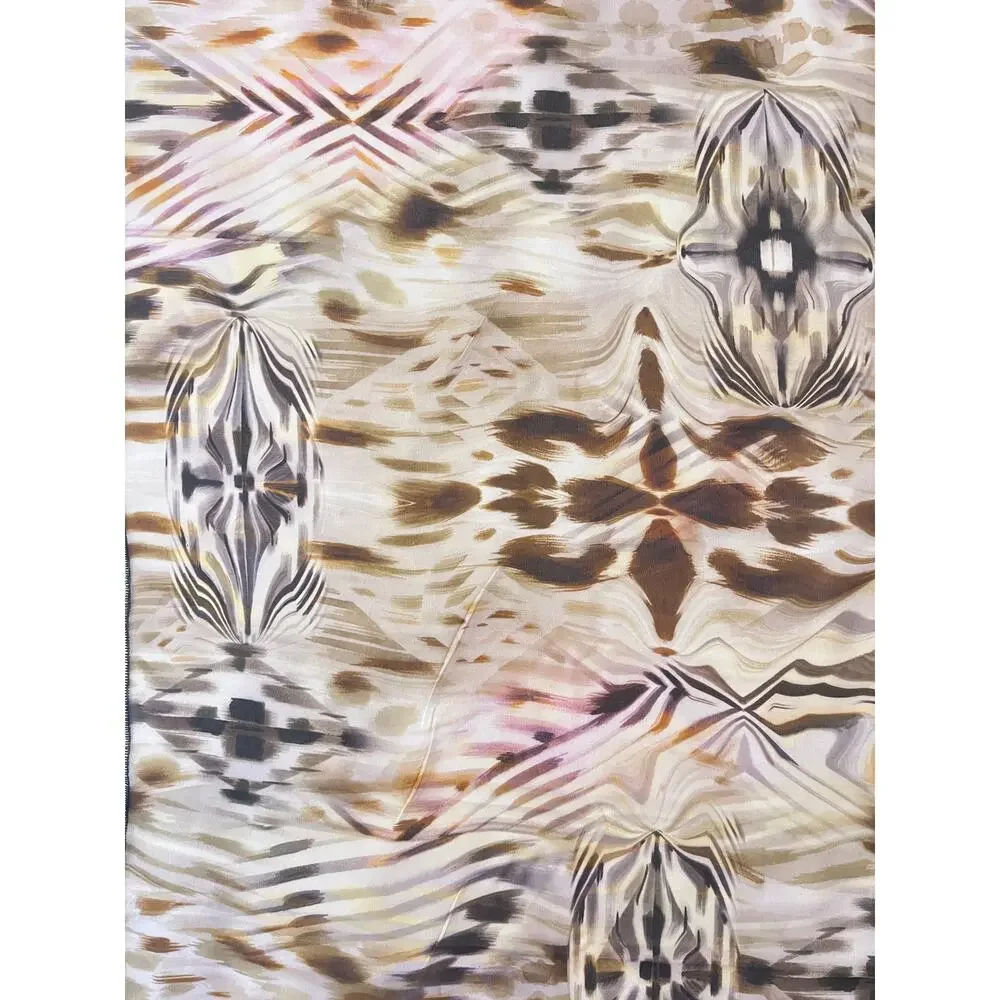 One of a Kind Silk Scarf Manufacture Sample - Brown - Vialegeno Disegni